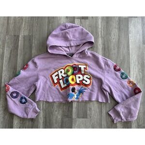 Kellogg's Froot Loops Lavender Pullover Hoodie Women's Size Large Graphic Print